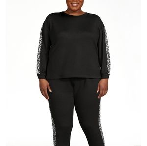 Lissome Lounge Soft Cozee Pajama top 4X Jet Black Animal